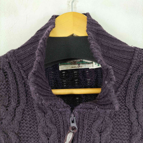 アランクラフト aran crafts 90S ジップアップ ケーブルニット メンズ import:M