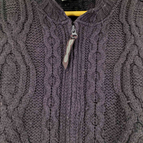 アランクラフト aran crafts 90S ジップアップ ケーブルニット メンズ import:M