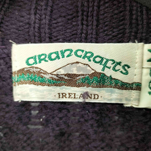 アランクラフト aran crafts 90S ジップアップ ケーブルニット メンズ import:M