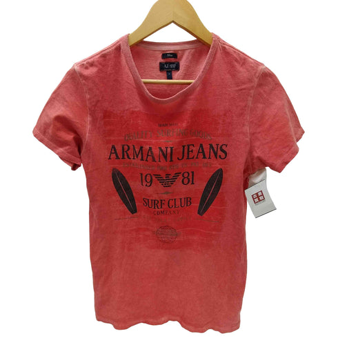 アルマーニジーンズ ARMANI JEANS Slim SURF CLUB プリント Tシャツ サンフェード メンズ import:M