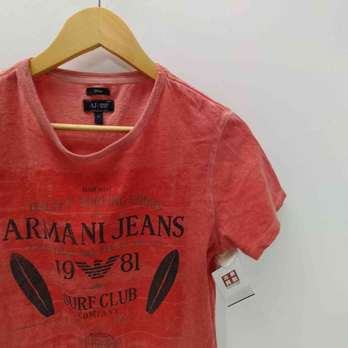 アルマーニジーンズ ARMANI JEANS Slim SURF CLUB プリント Tシャツ サンフェード メンズ import:M