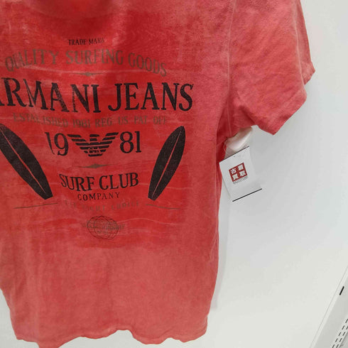 アルマーニジーンズ ARMANI JEANS Slim SURF CLUB プリント Tシャツ サンフェード メンズ import:M