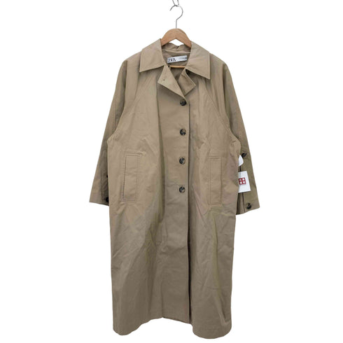 ザラ ZARA OVERSIZED RUNS BIG Buttoned Trench Coat バックボタン オーバーサイズトレンチコート レディース import:XS