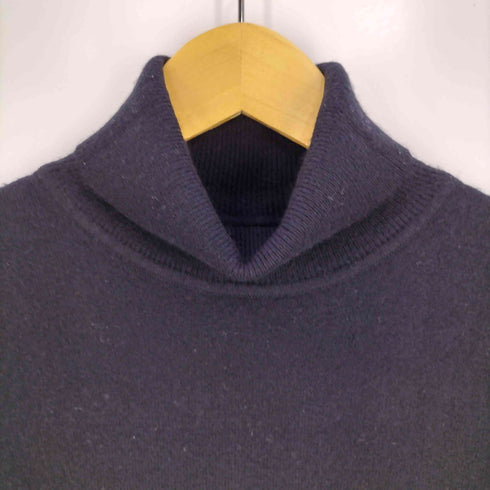 ハナエモリ HANAE MORI カシミヤ100% 裾ロゴ タートルネックニット レディース JPN:3