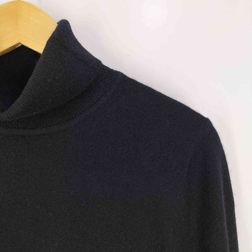 ハナエモリ HANAE MORI カシミヤ100% 裾ロゴ タートルネックニット レディース JPN:3