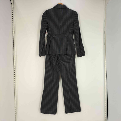 ポールスミスブラック Paul Smith BLACK ランダムストライプ ダブル テーラードジャケット スラックス セットアップ レディース 上40 下38