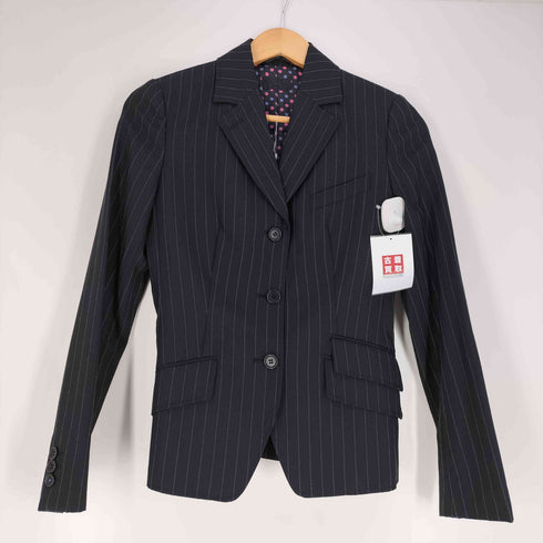 ポールスミス Paul Smith BLACK 裏地ドット ウール ストライプ テーラードジャケット&パンツ セットアップ レディース 38