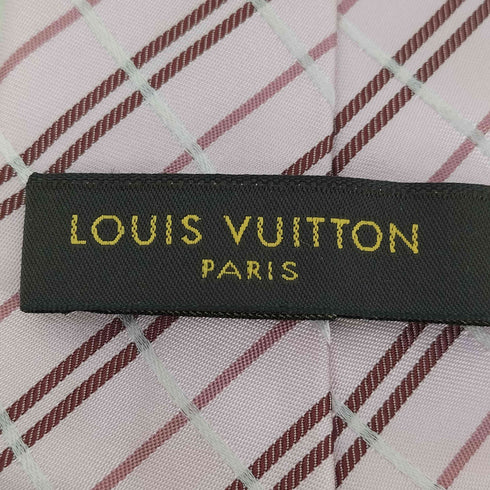ルイヴィトン LOUIS VUITTON シルク100% ロゴプリント ストライプネクタイ メンズ