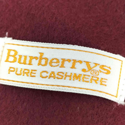 バーバリーズ BURBERRYS PURE CASHMERE ウール100% ホース刺繍 フリンジマフラー レディース