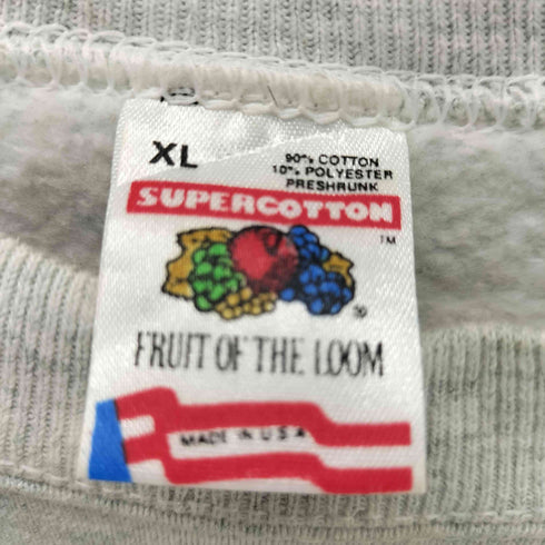フルーツオブザルーム FRUIT OF THE LOOM 80-90S USA製 SUPERCOTTON SOCCER 星条旗 スクリーン プリント ヘビーウェイト スウェット トレーナー 霜降り ビックサイズ メンズ import:XL
