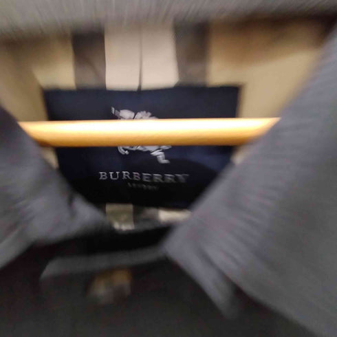 バーバリーロンドン BURBERRY LONDON 大豆繊維 シルク シリコン樹脂コーティング 裏地ノバチェック ステンカラー コート メンズ LL