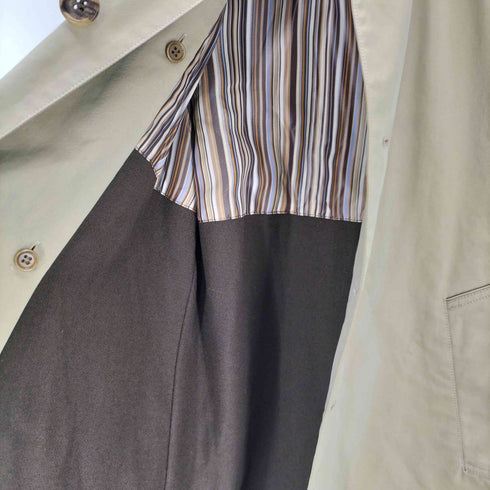 ポールスミスロンドン Paul Smith LONDON Stripe Liner Balmacaan Coat 裏地ストライプ ライナー付き バルマカーン ステンカラー ロング コート メンズ