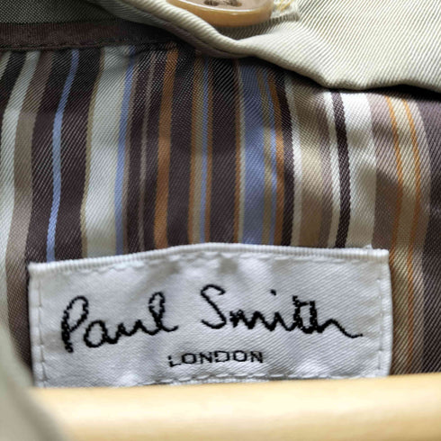 ポールスミスロンドン Paul Smith LONDON Stripe Liner Balmacaan Coat 裏地ストライプ ライナー付き バルマカーン ステンカラー ロング コート メンズ