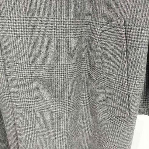 カシミヤ CASHMERE CASHMERE 100% Houndstooth Balmacaan Long Coat カシミア 100% 千鳥格子 ハウンドトゥース バルマカーン ステンカラー ロング コート 比翼 メンズ import:M