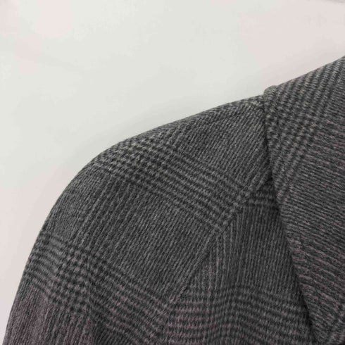 カシミヤ CASHMERE CASHMERE 100% Houndstooth Balmacaan Long Coat カシミア 100% 千鳥格子 ハウンドトゥース バルマカーン ステンカラー ロング コート 比翼 メンズ import:M