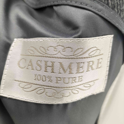 カシミヤ CASHMERE CASHMERE 100% Houndstooth Balmacaan Long Coat カシミア 100% 千鳥格子 ハウンドトゥース バルマカーン ステンカラー ロング コート 比翼 メンズ import:M