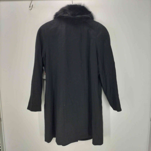 ピュア カシミヤ pure cashmere PURE CASHMERE 100% & Real Fur Balmacaan Coat ピュア カシミア 100% 襟リアルファー バルマカーン ステンカラー ロング コート レディース 9