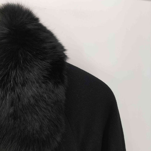 ピュア カシミヤ pure cashmere PURE CASHMERE 100% & Real Fur Balmacaan Coat ピュア カシミア 100% 襟リアルファー バルマカーン ステンカラー ロング コート レディース 9