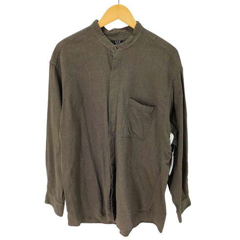 アイクベーハー IKE BEHAR USA製 バンドカラー L/S シャツ メンズ import:XL