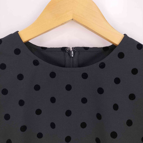 PICCIN PERLA フロッキードットペプラム五分袖ブラウス レディース JPN:M