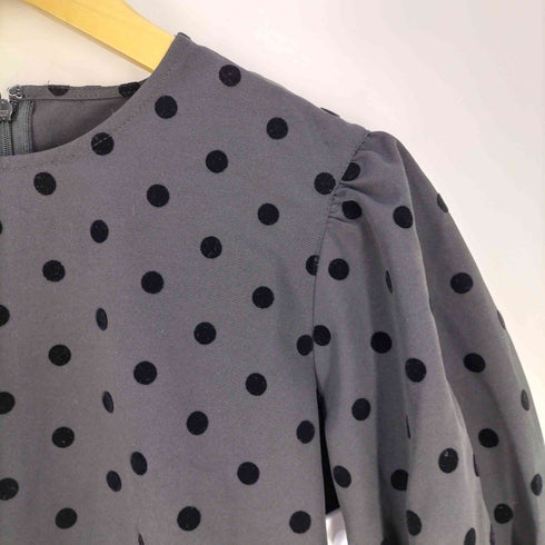 PICCIN PERLA フロッキードットペプラム五分袖ブラウス レディース JPN:M