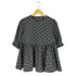 PICCIN PERLA フロッキードットペプラム五分袖ブラウス レディース JPN:M