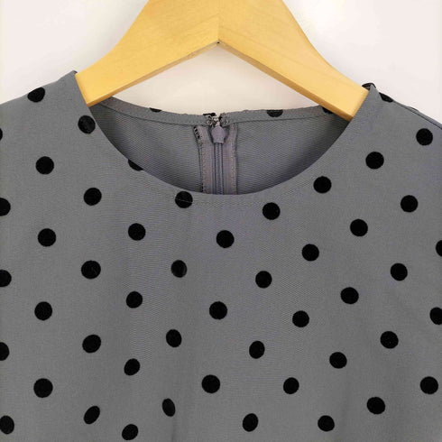 PICCIN PERLA フロッキードットペプラム五分袖ブラウス レディース JPN:M