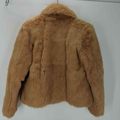 80-90S French Fabric Real Fur 100% Vintage Mouton Jacket フランス製 生地 ユーロ リアルファー 100% ヴィンテージ ムートン ジャケット レディース import:M
