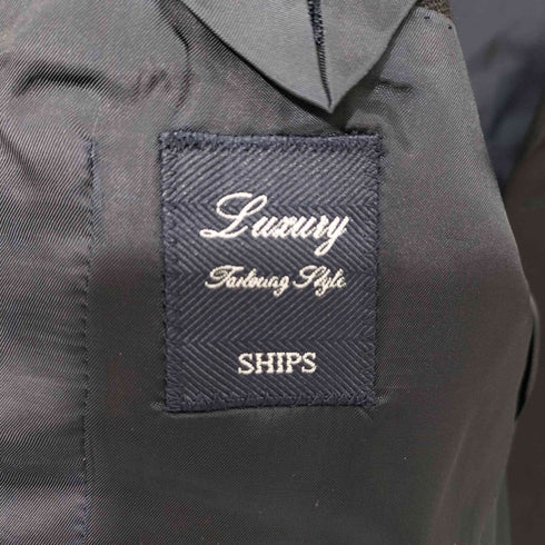 シップス SHIPS LUXURY tailoring style ウール100 金ボタン 紺ブレ 鹿の子 3B テーラードジャケット メンズ JPN:44