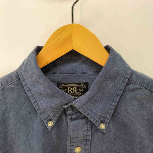 ダブルアールエルラルフローレン RRL RALPH LAUREN 三ツ星 ロゴ刺繍 B.D S/S インディゴ シャンブレー シャツ メンズ import:L
