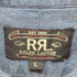 ダブルアールエルラルフローレン RRL RALPH LAUREN 三ツ星 ロゴ刺繍 B.D S/S インディゴ シャンブレー シャツ メンズ import:L