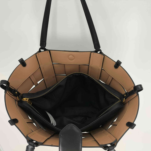 ザラ ZARA カゴ レザー トート バッグ レディース