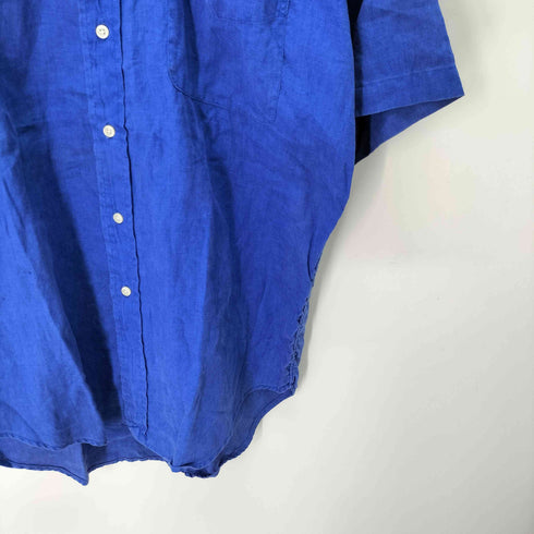 ラルフローレン RALPH LAUREN 90S BLAIRE 麻 リネン100% ポニー刺繍 B.D S/S シャツ メンズ import:S