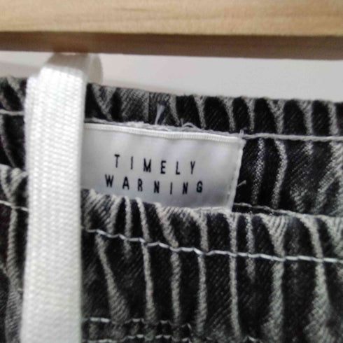 タイムリーワーニング Timely Warning ダメージ加工 フリンジ ウォッシュド イージー バギー デニム パンツ メンズ JPN:L