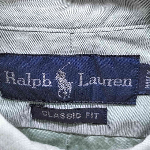 ラルフローレン RALPH LAUREN 90S 香港製 CLASSIC FIT ポニー刺繍 グラフチェック B.D L/S シャツ メンズ import:XL 16 1/2