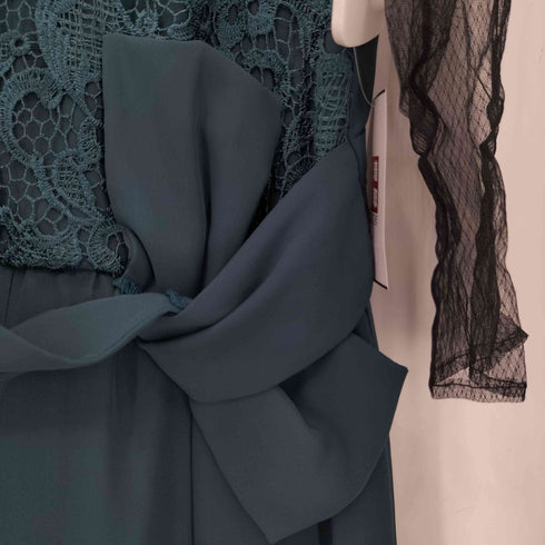 PourVous ワイドパンツフォーマルロング丈&ハイウエストオールインワン elegance レディース M