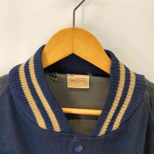 admiral sportswear 60-70s ナンバーワッペン レザー切替 スタジアム ジャケット スタジャン メンズ