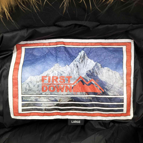 ファーストダウン FIRST DOWN ファー付き フーデットダウンジャケット メンズ import:L