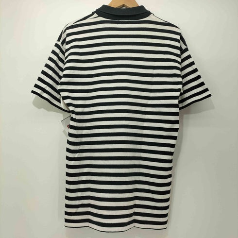 コムデギャルソンオム COMME des GARCONS HOMME 90-00s 田中期 田中オム ボーダー柄 襟付き VネックショートスリーブTシャツ メンズ