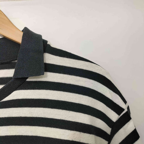コムデギャルソンオム COMME des GARCONS HOMME 90-00s 田中期 田中オム ボーダー柄 襟付き VネックショートスリーブTシャツ メンズ