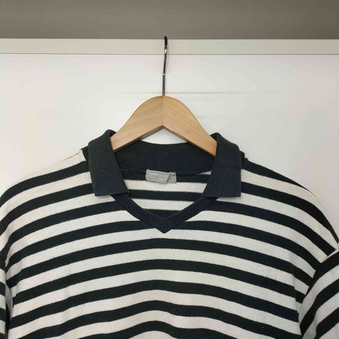 コムデギャルソンオム COMME des GARCONS HOMME 90-00s 田中期 田中オム ボーダー柄 襟付き VネックショートスリーブTシャツ メンズ
