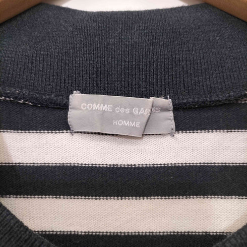コムデギャルソンオム COMME des GARCONS HOMME 90-00s 田中期 田中オム ボーダー柄 襟付き VネックショートスリーブTシャツ メンズ