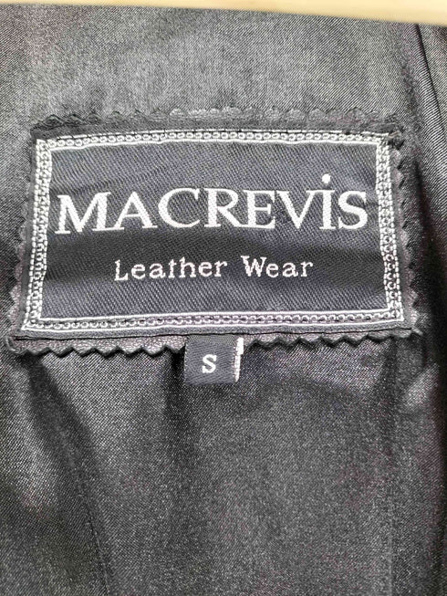 MACREVIS real leather リアルレザーファーラインダブルジップジャケット レディース S