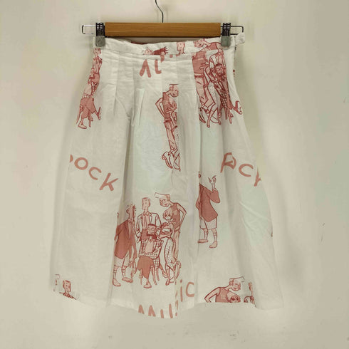 JINLI FASHION グラフィックプリントタックスカート レディース 7