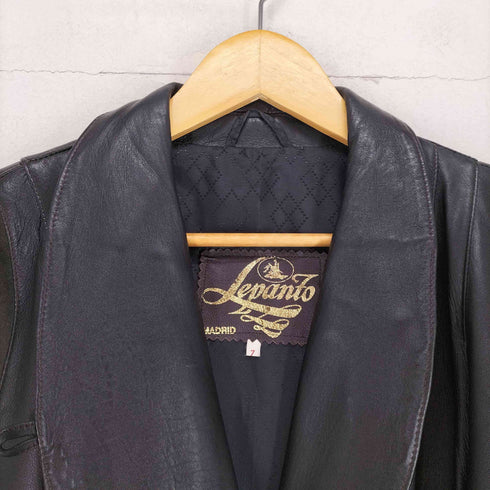 LEPANTO MADE IN SPAIN lamb leather leather リアルレザーショールカラーコート レディース 7