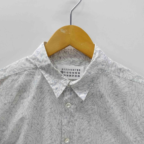 メゾンマルタンマルジェラ Maison Martin Margiela 11SS ここのえタグ 10 イタリア製 フェザー柄 総柄 L/S シャツ メンズ EUR:44