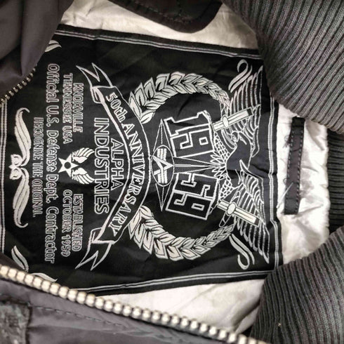 アルファインダストリーズ ALPHA INDUSTRIES 50th Anniversary ドッキングデザインフライトジャケット メンズ import:L