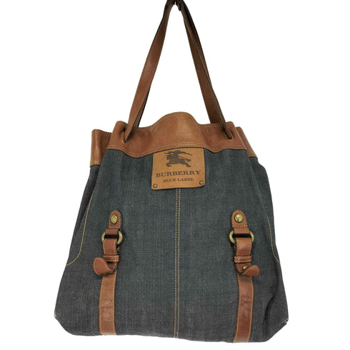 バーバリーブルーレーベル BURBERRY BLUE LABEL デニム レザー トートバッグ レディース