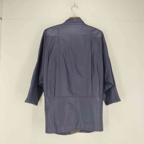 MYLENE LEATHER cow leather カウレザードルマンスリーブ比翼スタンドカラーコート レディース M