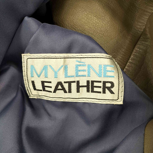 MYLENE LEATHER cow leather カウレザードルマンスリーブ比翼スタンドカラーコート レディース M